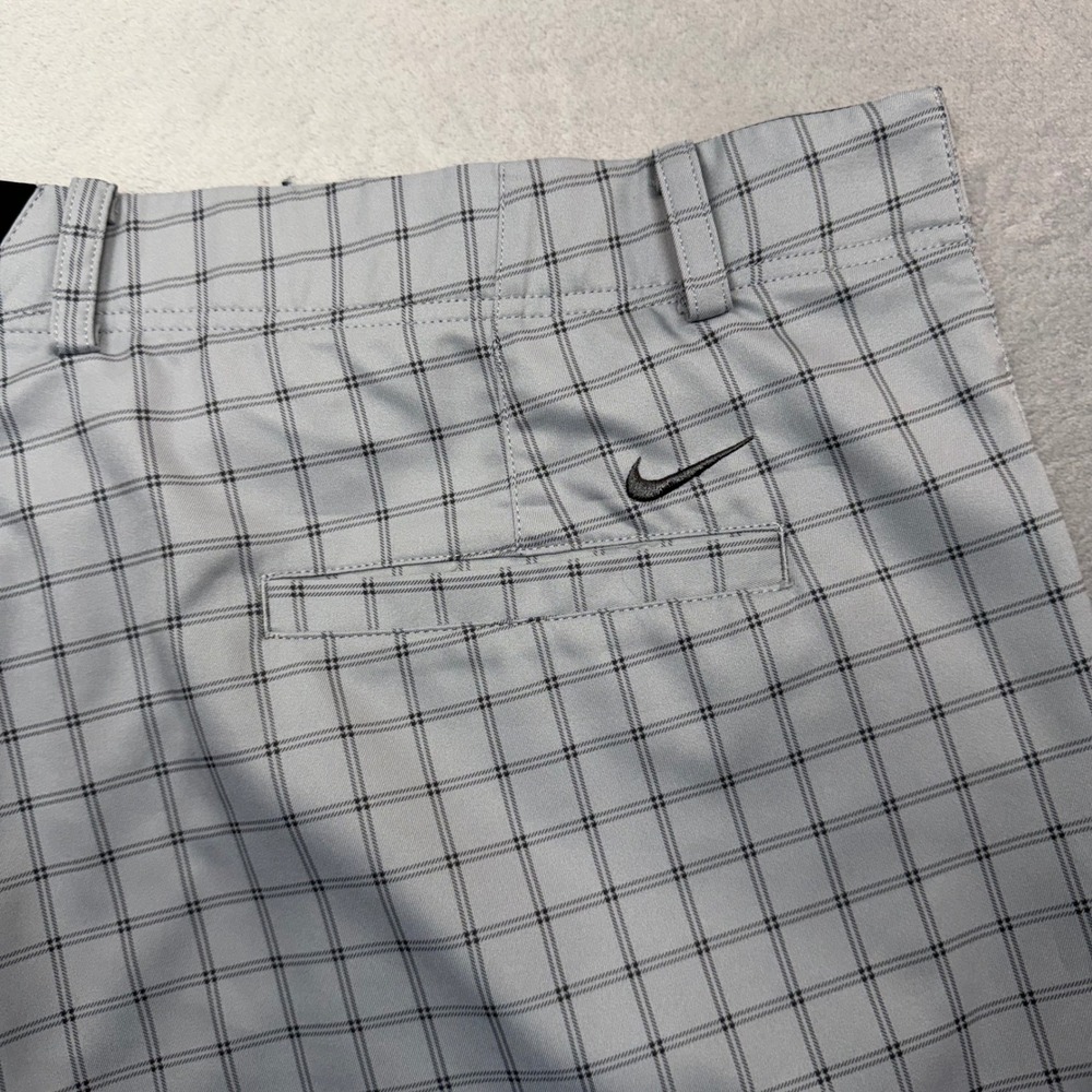 Nike Golf Shorts Mens 42 Grey Plaid Dri-FIT Standard Fit Flat Front 0626-0378 - Picture 7 of 11